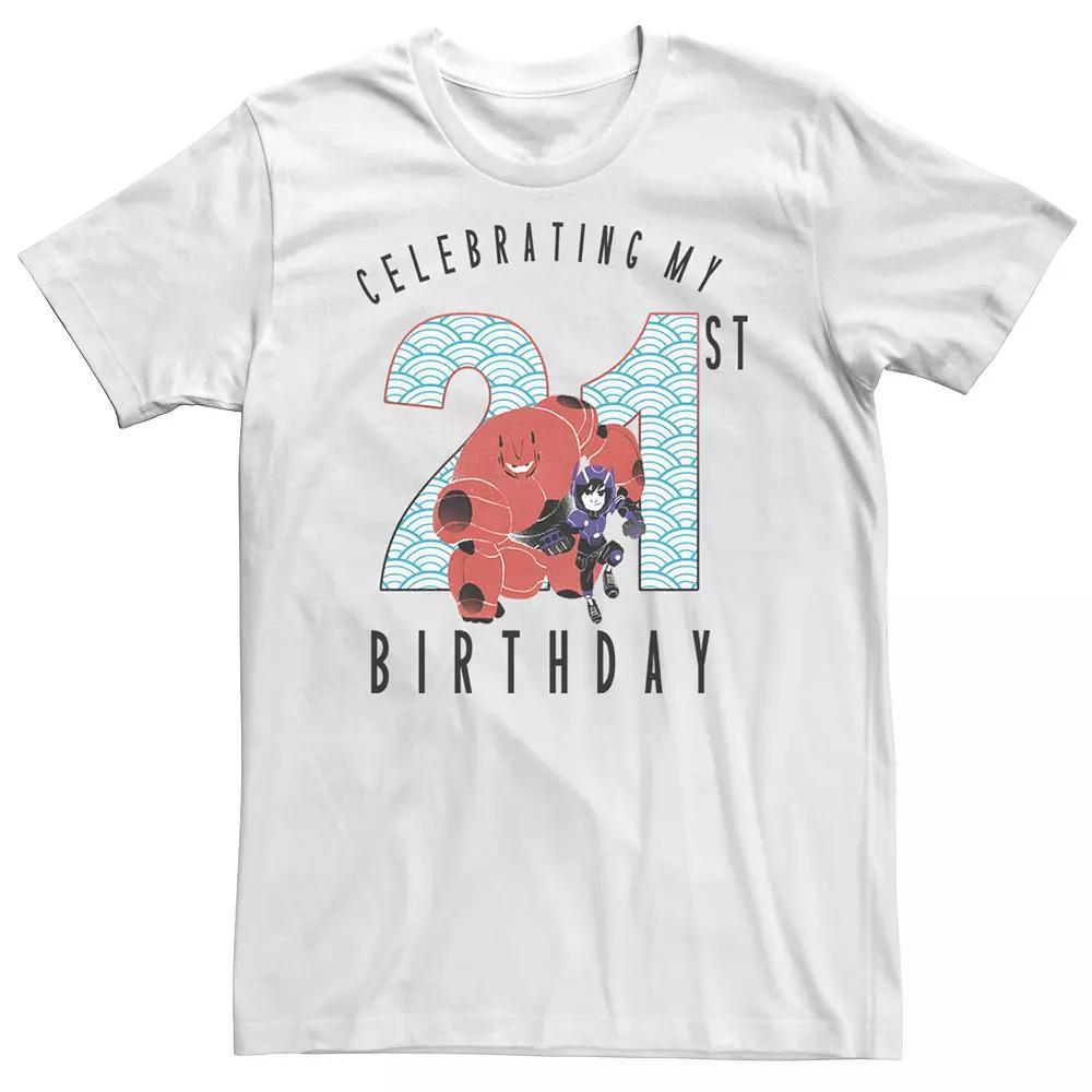 Big & Tall Disney Big Hero 6 Baymax Hiro 21st Birthday Tee, Men's, Size: XXL Tall, White Product Image