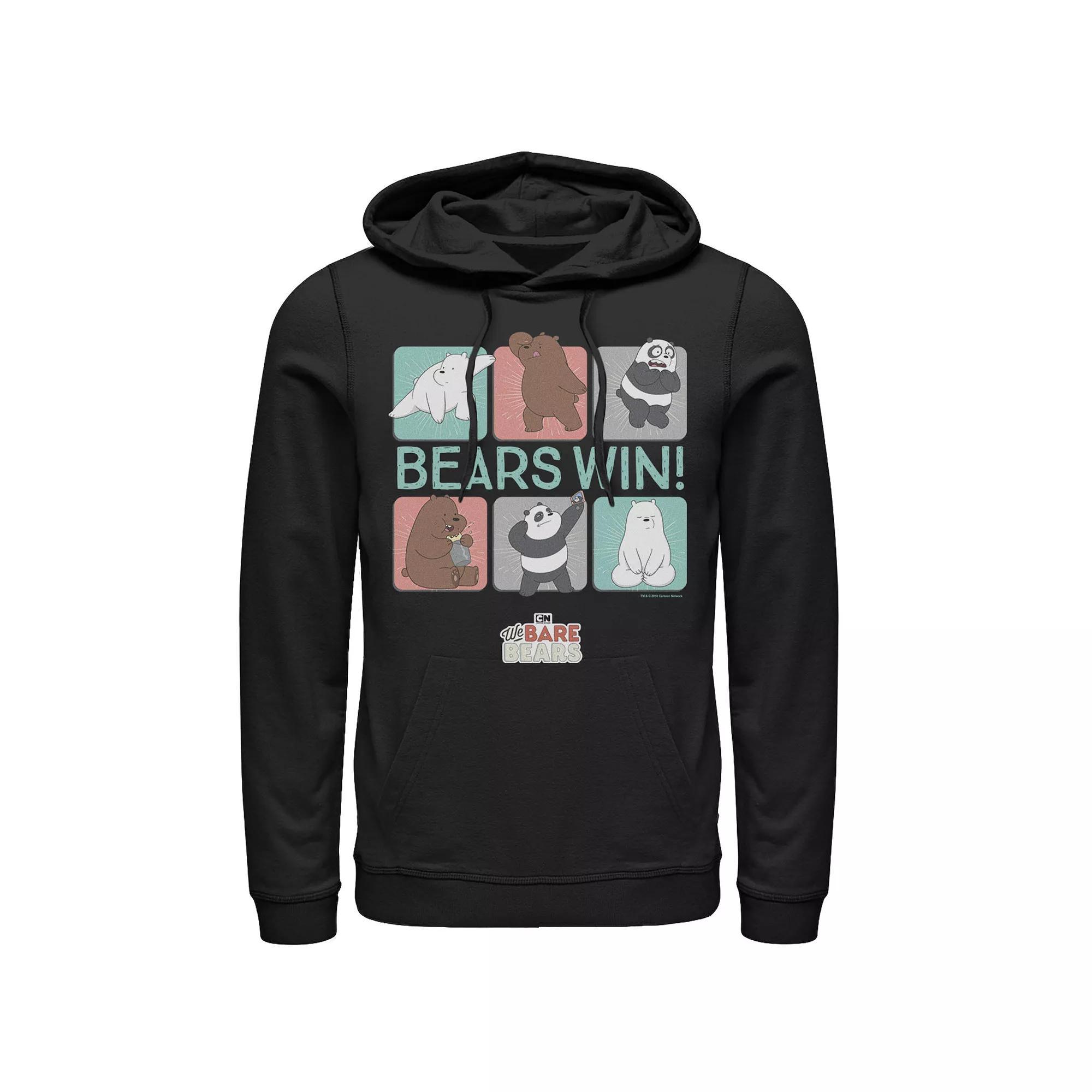 Men's We Bare Bears Bears Win Character Panels Hoodie,  Product Image