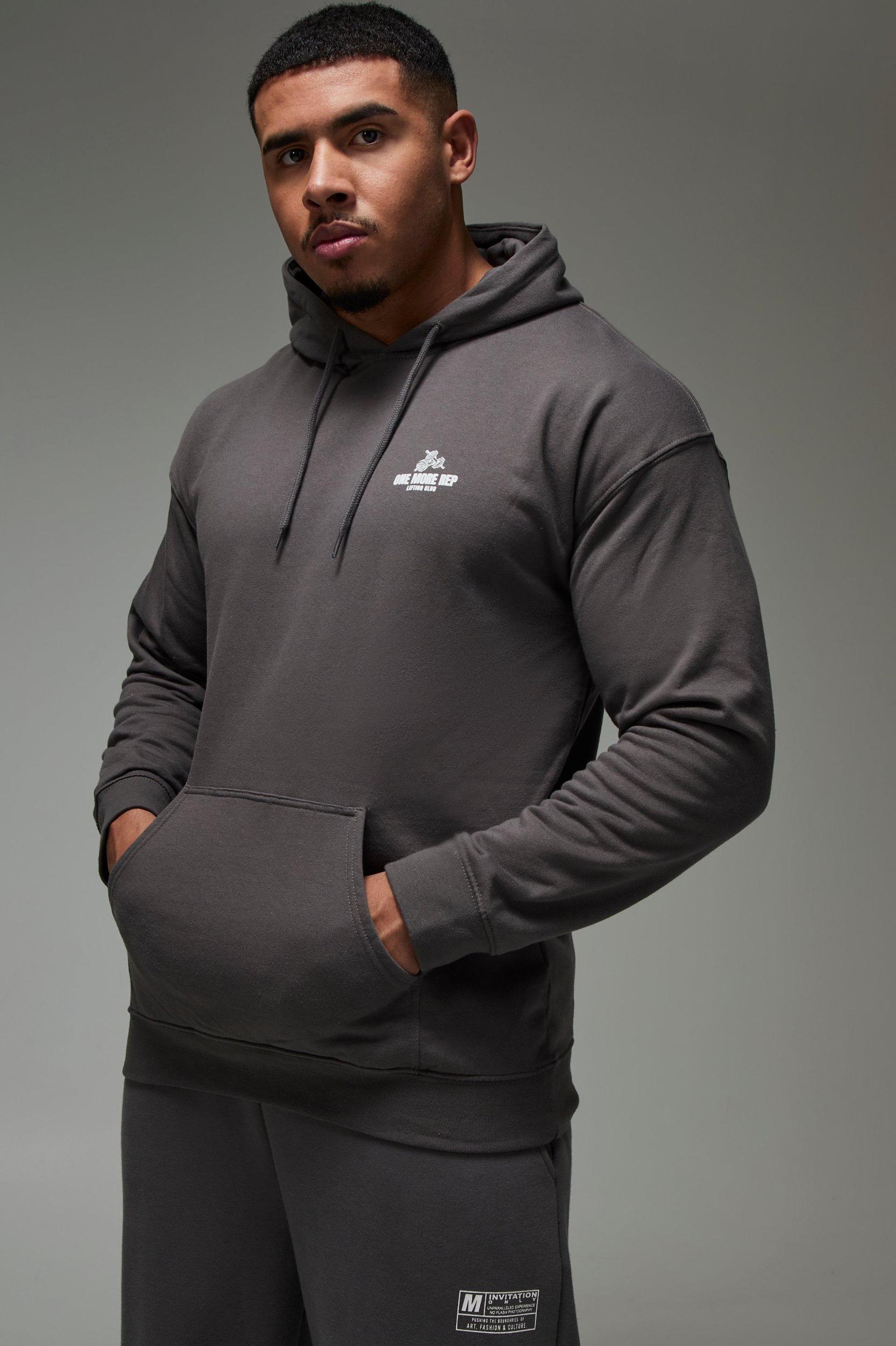 Man Active One More Rep Oversized Hoodie | boohooMAN USA Product Image