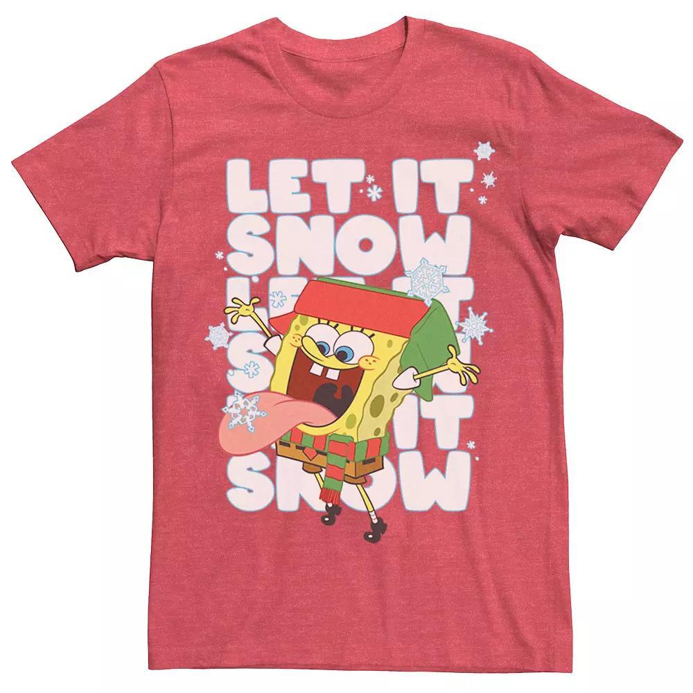 Men's Spongebob Squarepants Let It Snow Tee, Size: 3XL, Navy Grey Product Image