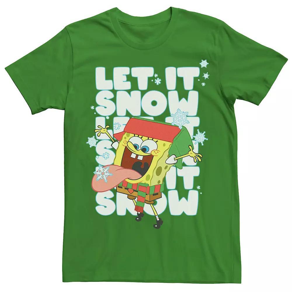 Men's Spongebob Squarepants Let It Snow Tee, Size: 3XL, Navy Grey Product Image