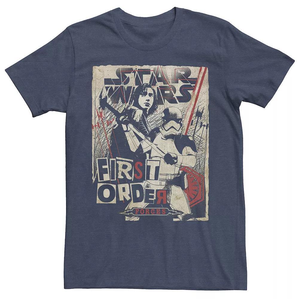 Men's Star Wars Last Jedi First Order Cutout Grunge Poster Tee,  Product Image