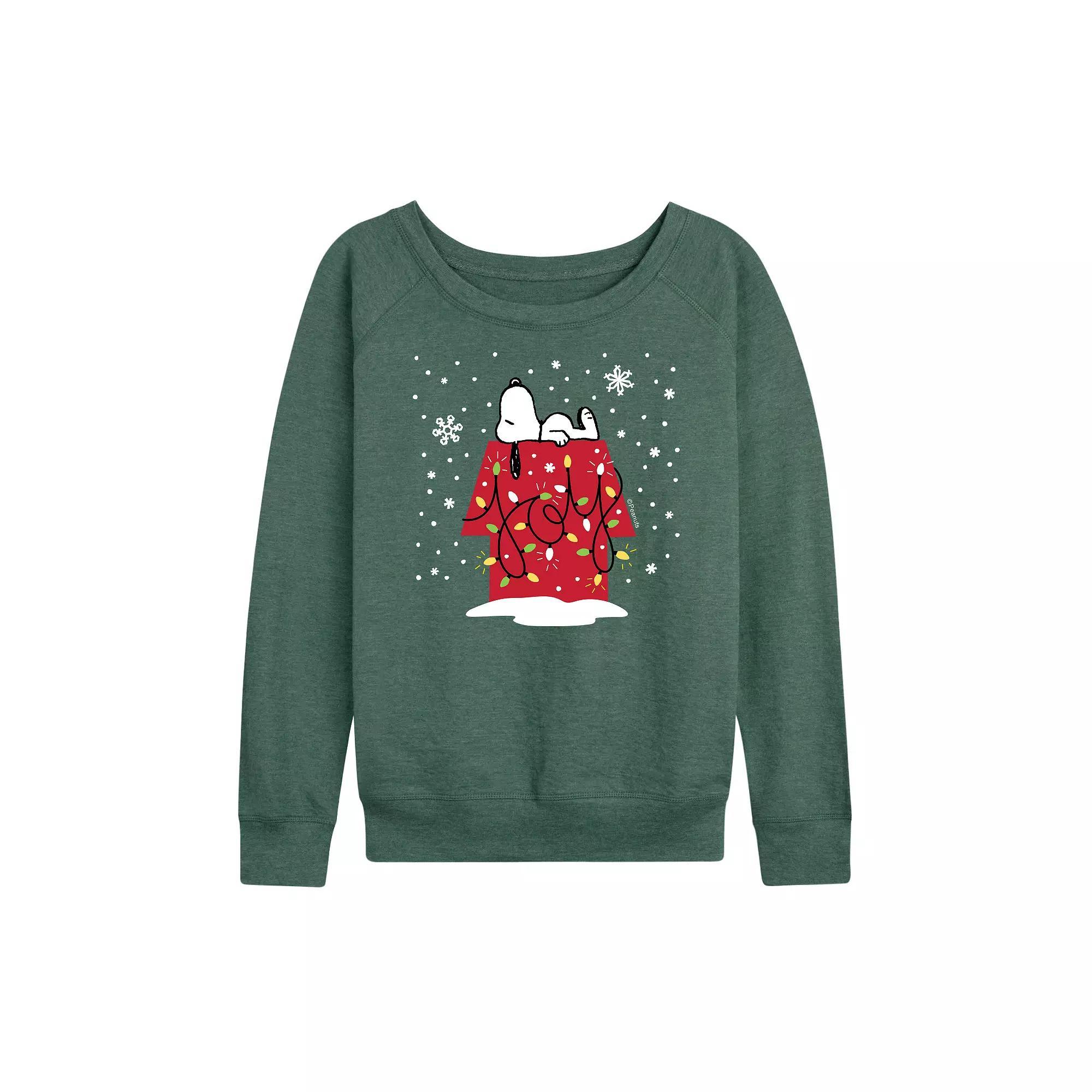 Women's Peanuts Snoopy Joy French Terry Long Sleeve Tee,  Product Image