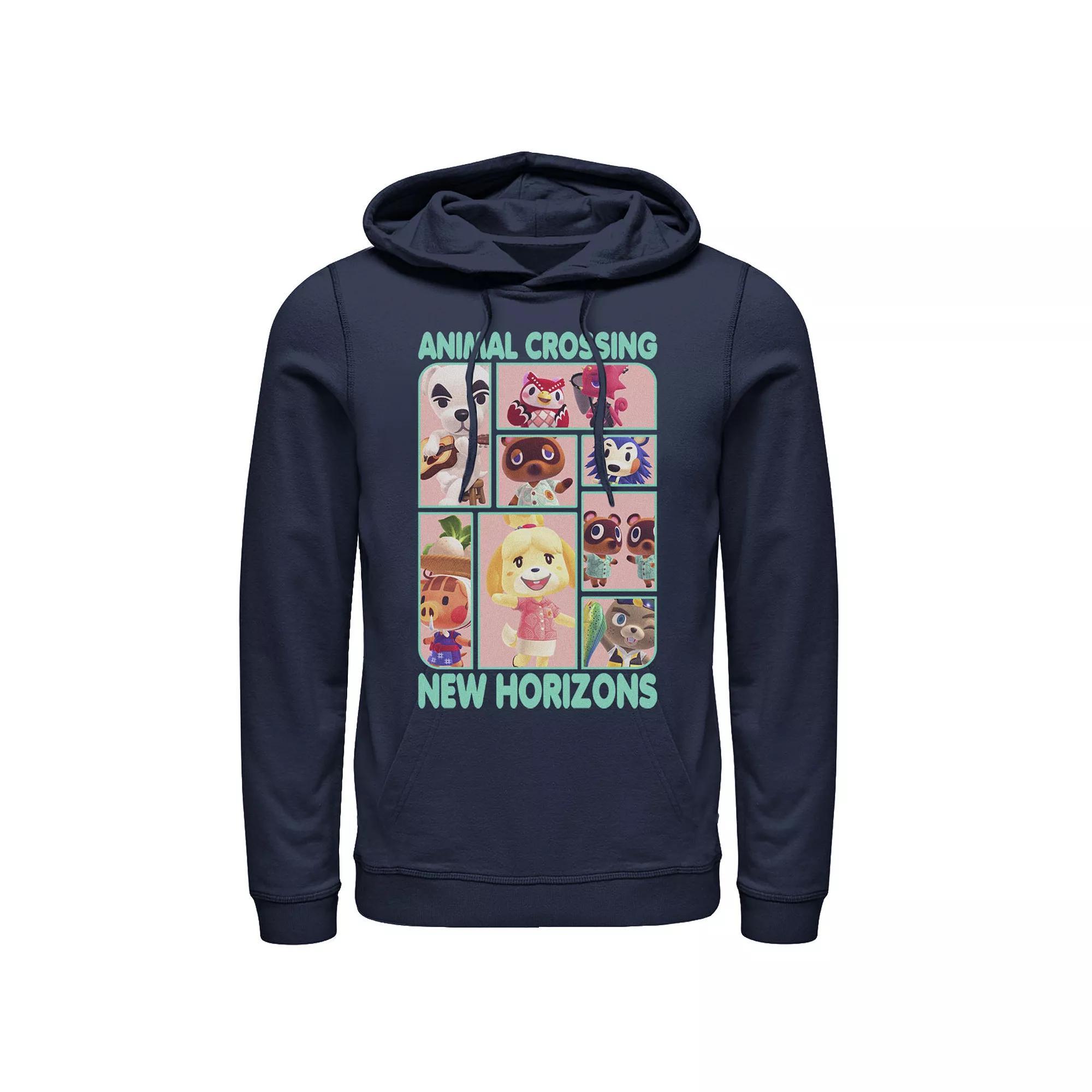 Men's Animal Crossing New Horizons Group Box Up Hoodie, Size: Small, Blue Product Image