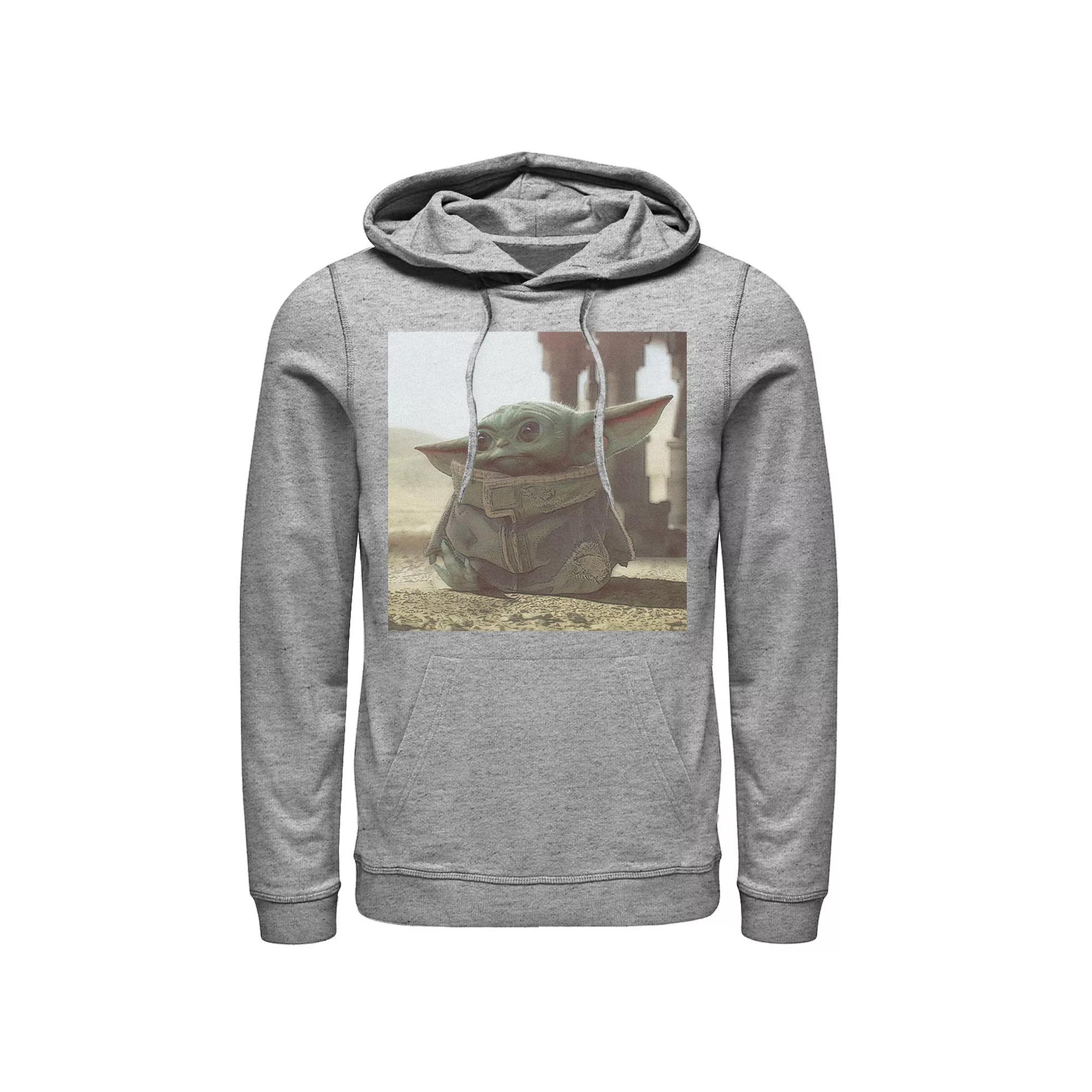 Men's Star Wars The Mandalorian The Child Photograph Hoodie, Size: Medium, White Product Image