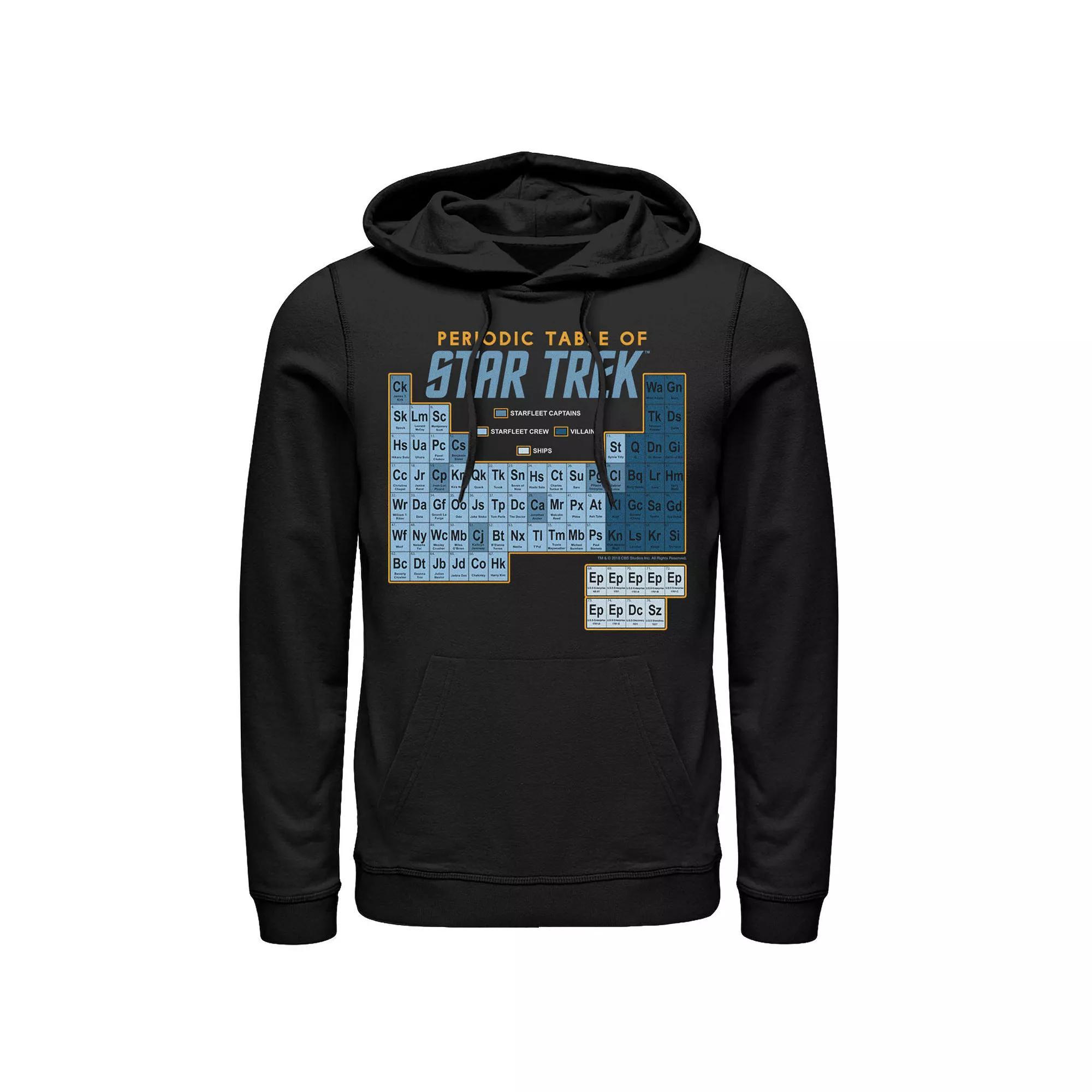 Men's Star Trek Original Series Periodic Table Map Hoodie, Size: Large, Black Product Image