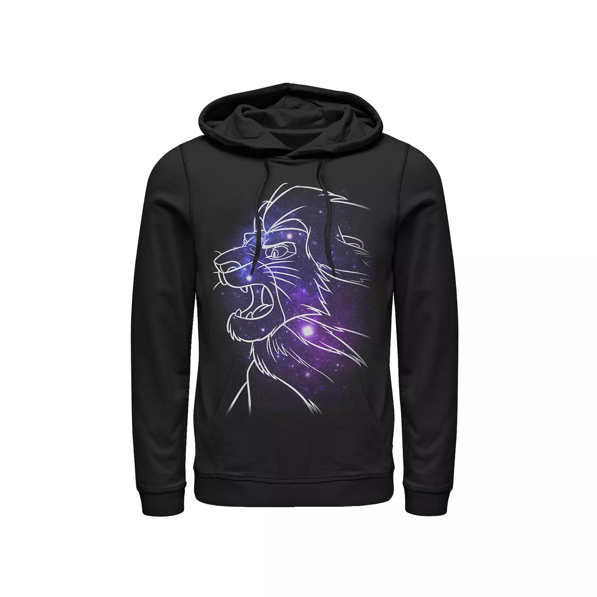 Disney's Lion King Mufasa Galaxies Men's Pullover Hoodie, Size: XXL, Black Product Image