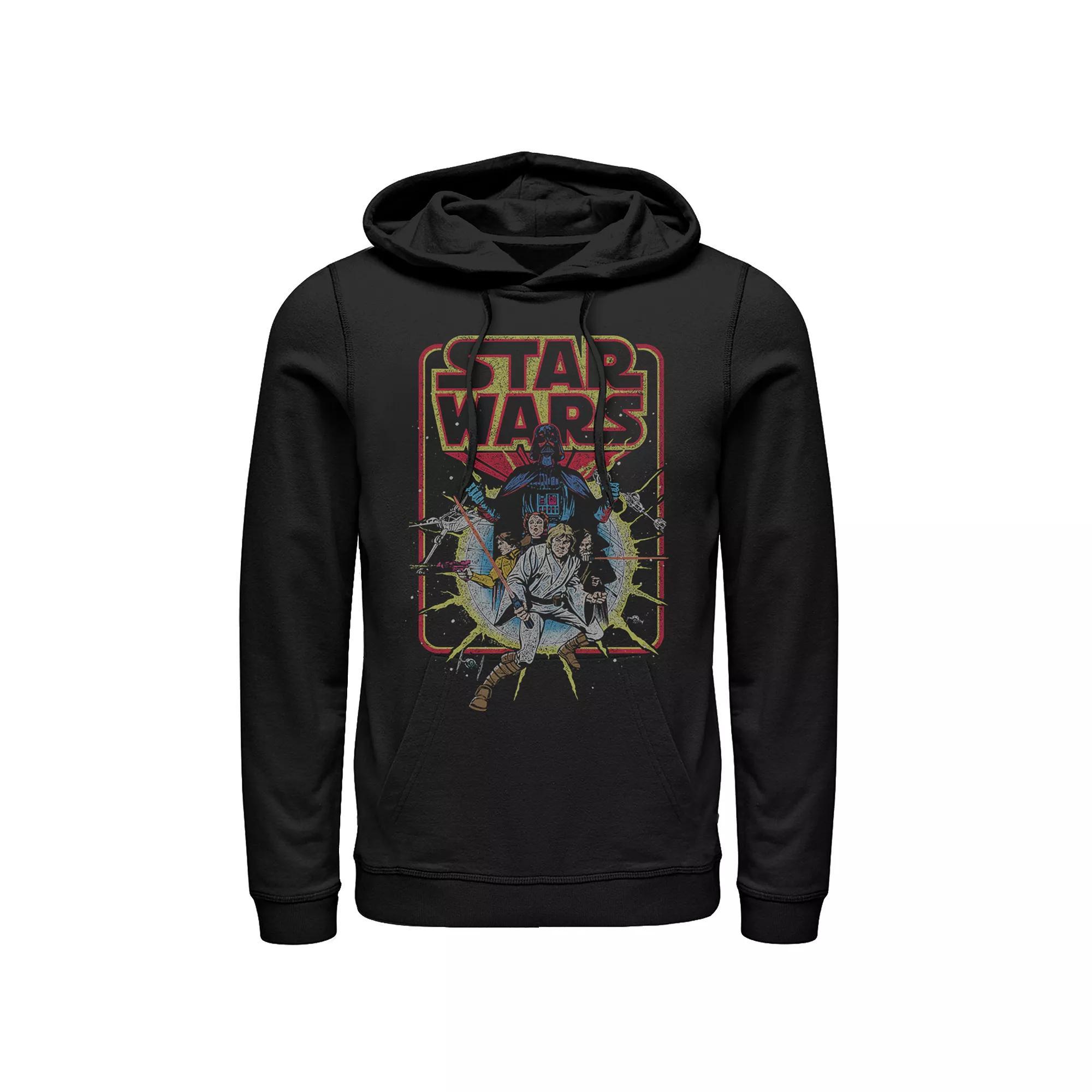 Men's Star Wars Retro Comic Hoodie, Size: Large, Black Product Image