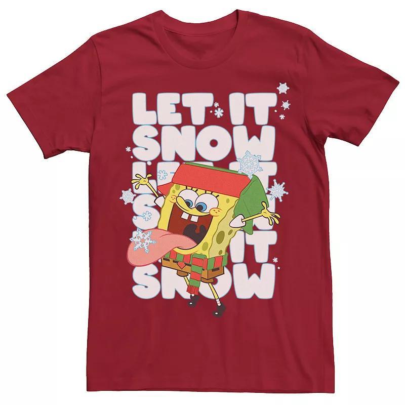 Men's Spongebob Squarepants Let It Snow Tee, Size: 3XL, Navy Grey Product Image