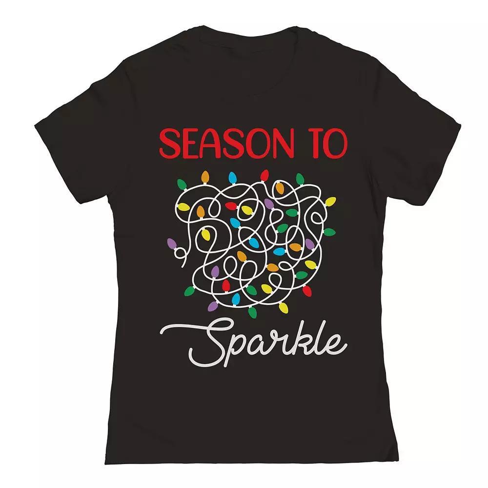 Junior's Christmas Season Sparkle Graphic Tee, Women's,  Product Image