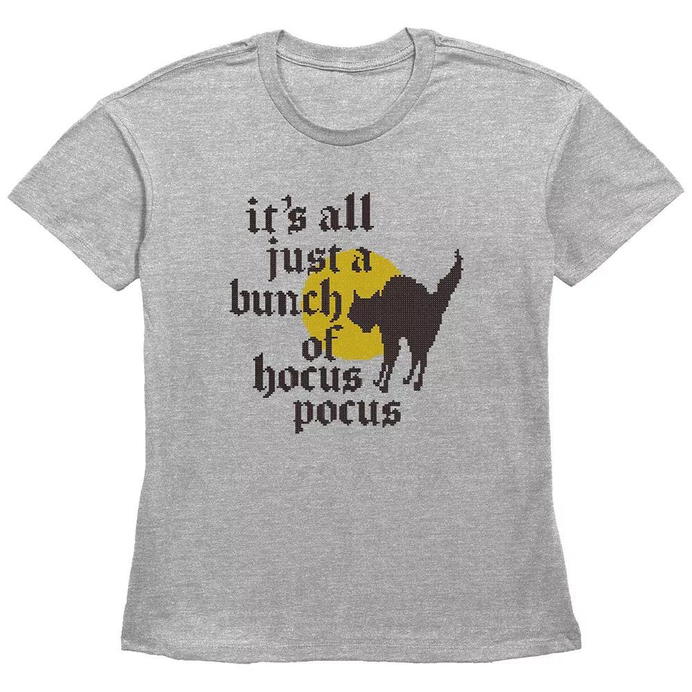 Disney's Hocus Pocus Thackery Binx It's All Just A Bunch Of Hocus Pocus Women's Graphic Tee, Size: Large, Grey Gray Product Image