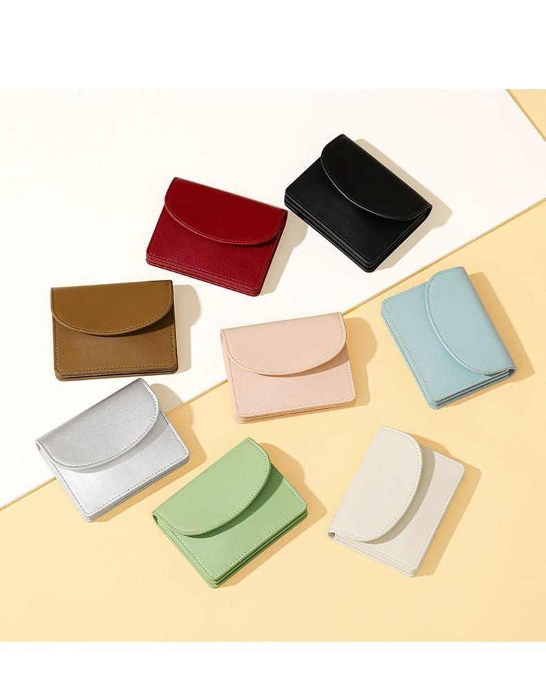 Plain Faux Leather Coin Purse Product Image