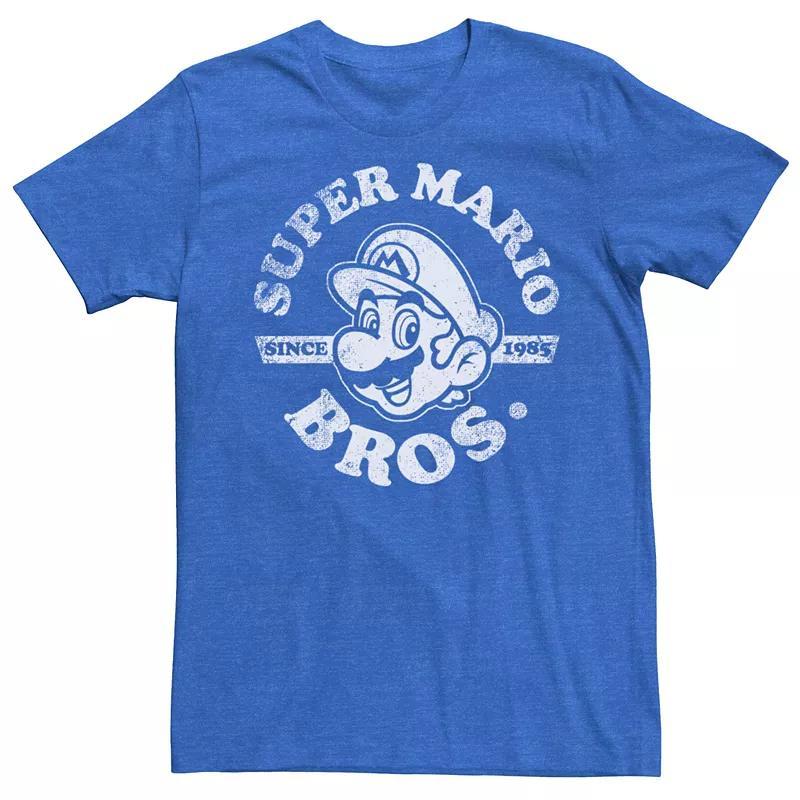 Young Mens Nintendo Super Mario Bros Since 1981 Vintage Tee Royal Grey Product Image