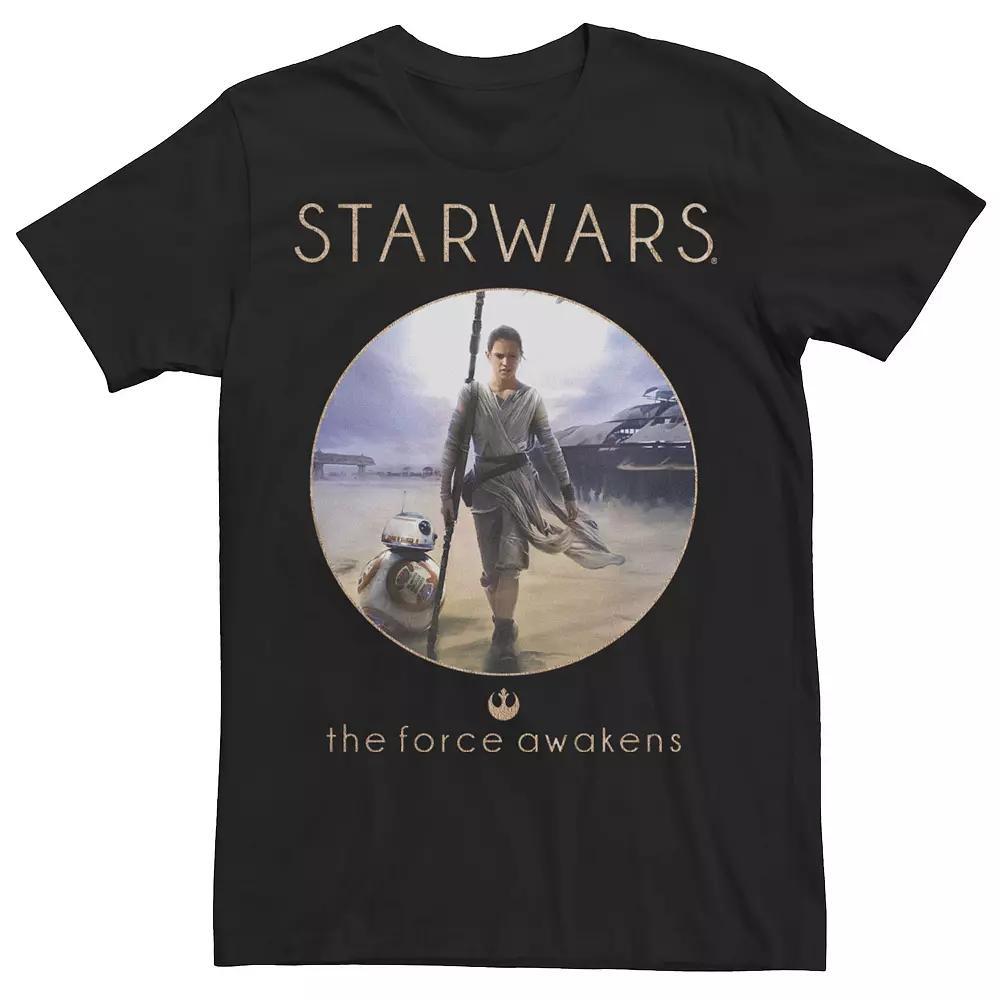 Men's Star Wars The Force Awakens Rey Poster Tee, Size: Large, Black Product Image