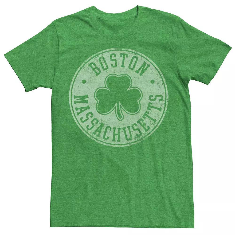 Men's Boston Massachusetts Shamrock Logo Tee, Size: Small, Kelly Grey Product Image