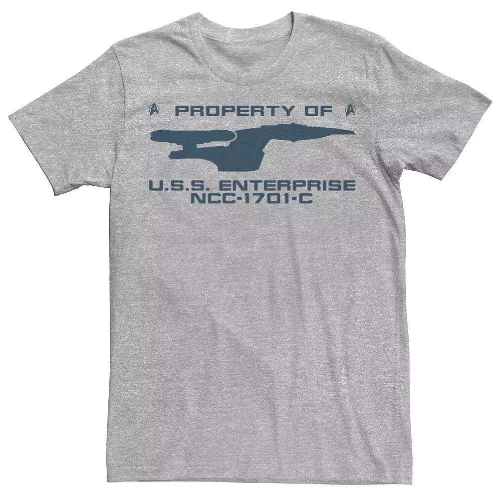 Men's Star Trek The Next Generation U.S.S. Enterprise Property Text Tee, Size: Small, Athletic Grey Product Image