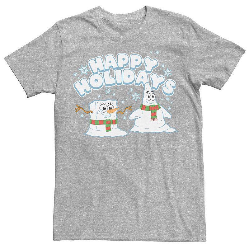 Men's Spongebob Squarepants Patrick Snowmen Tee, Size: Large, Athletic Grey Product Image