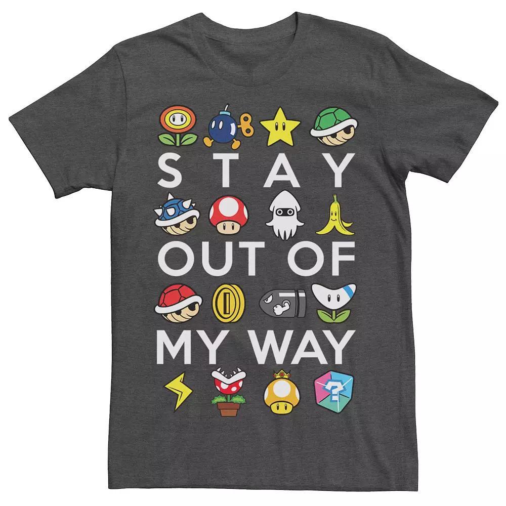 Mens Nintendo Mario Kart Stay Out Of My Way Tee Grey Heather Product Image