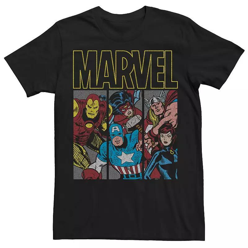 Men's Marvel Classic Avengers Group Panel Tee, Size: Medium, Black Product Image