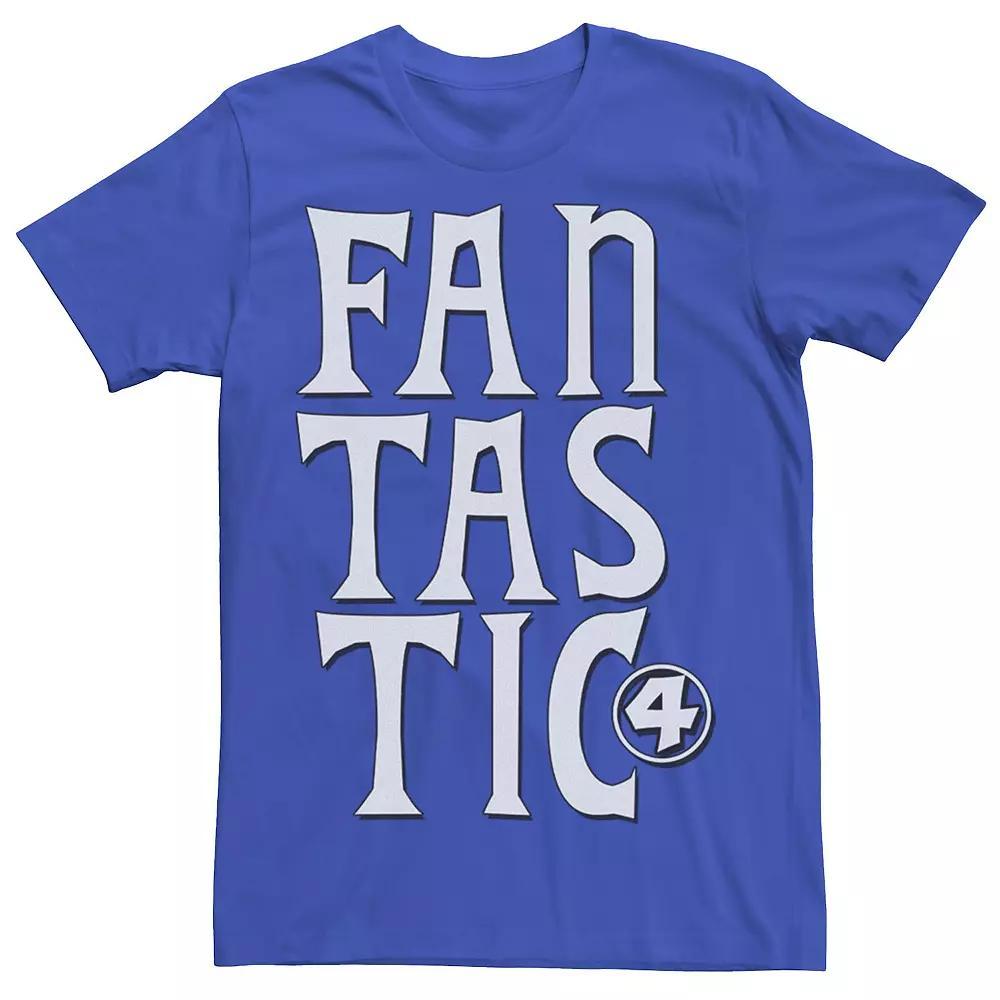 Men's Marvel Fantastic Four Triple Stacked Text Tee, Size: XL, Royal Product Image