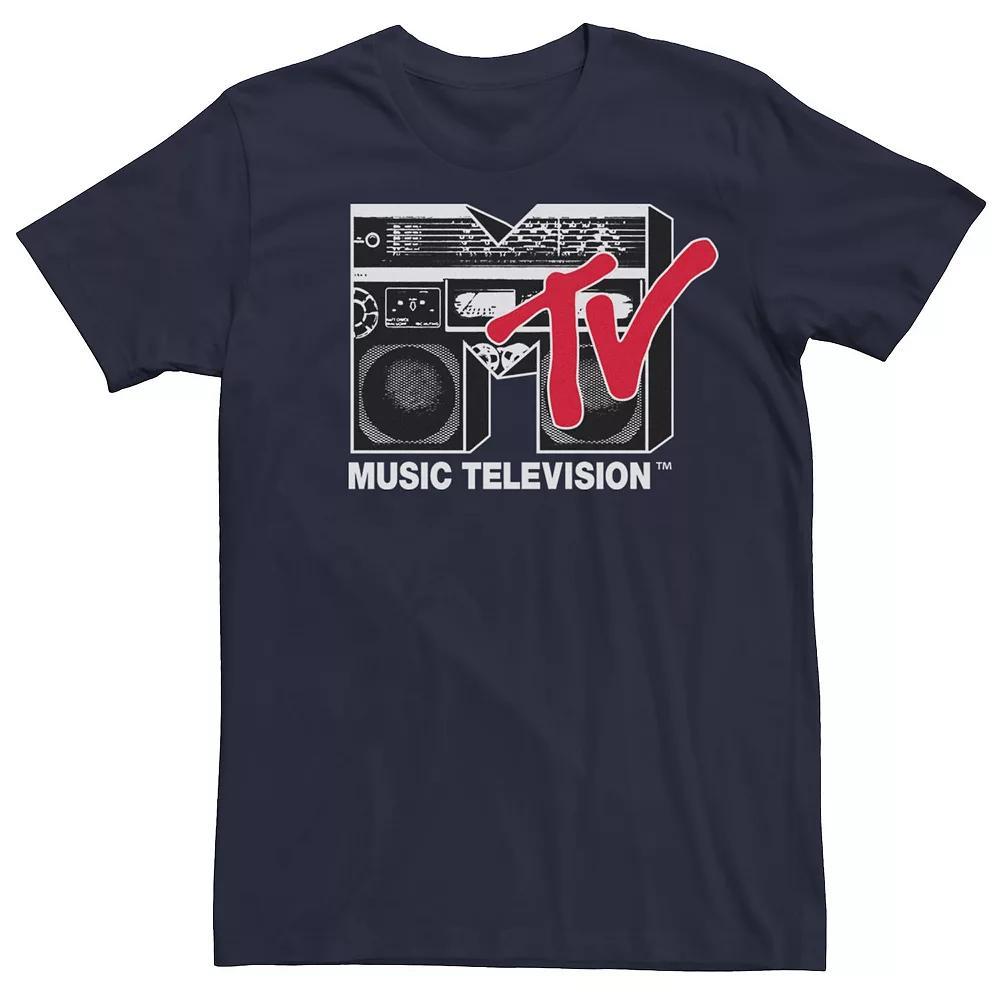 Men's MTV Boom Box Logo Tee, Size: Small, Blue Product Image