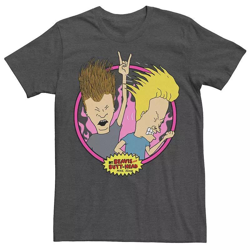 Men's Beavis and Butthead Rock N' Roll Circle Portrait Tee,  Product Image