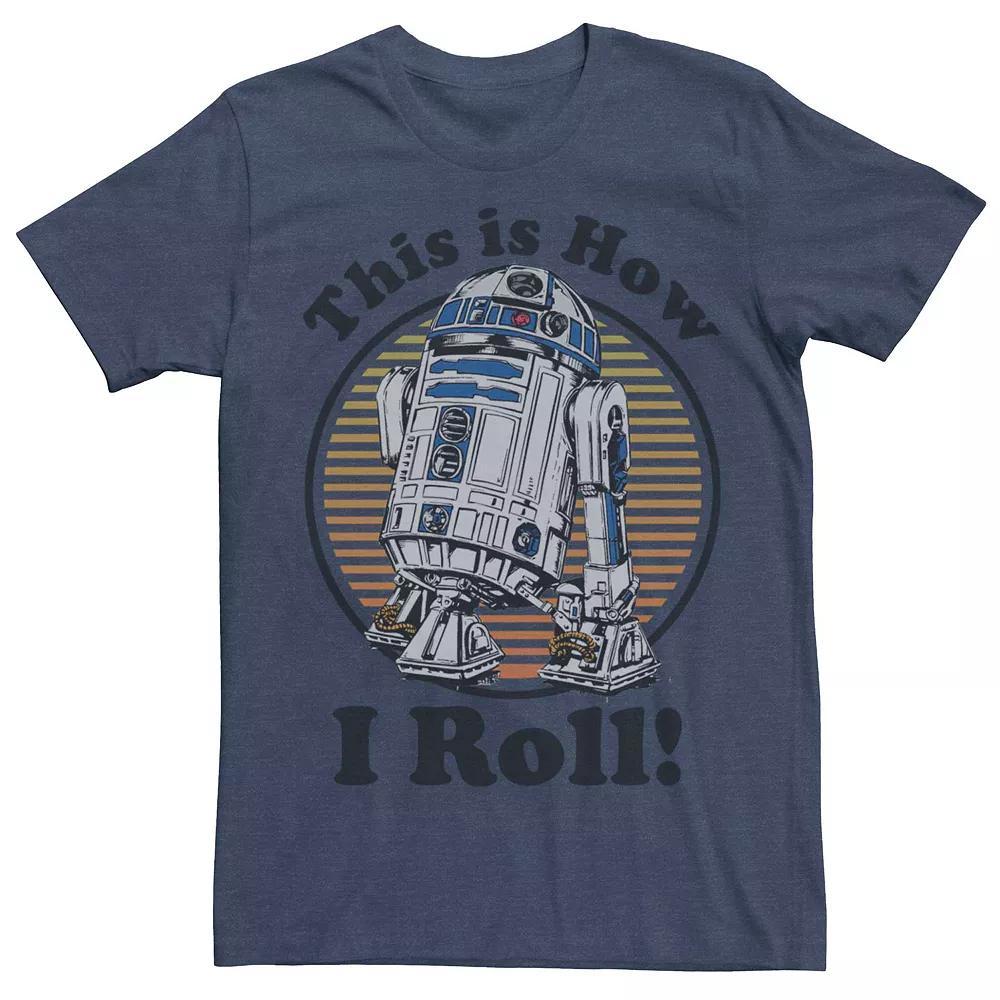 Mens Star Wars R2-D2 Graphic Tee Navy Grey Product Image