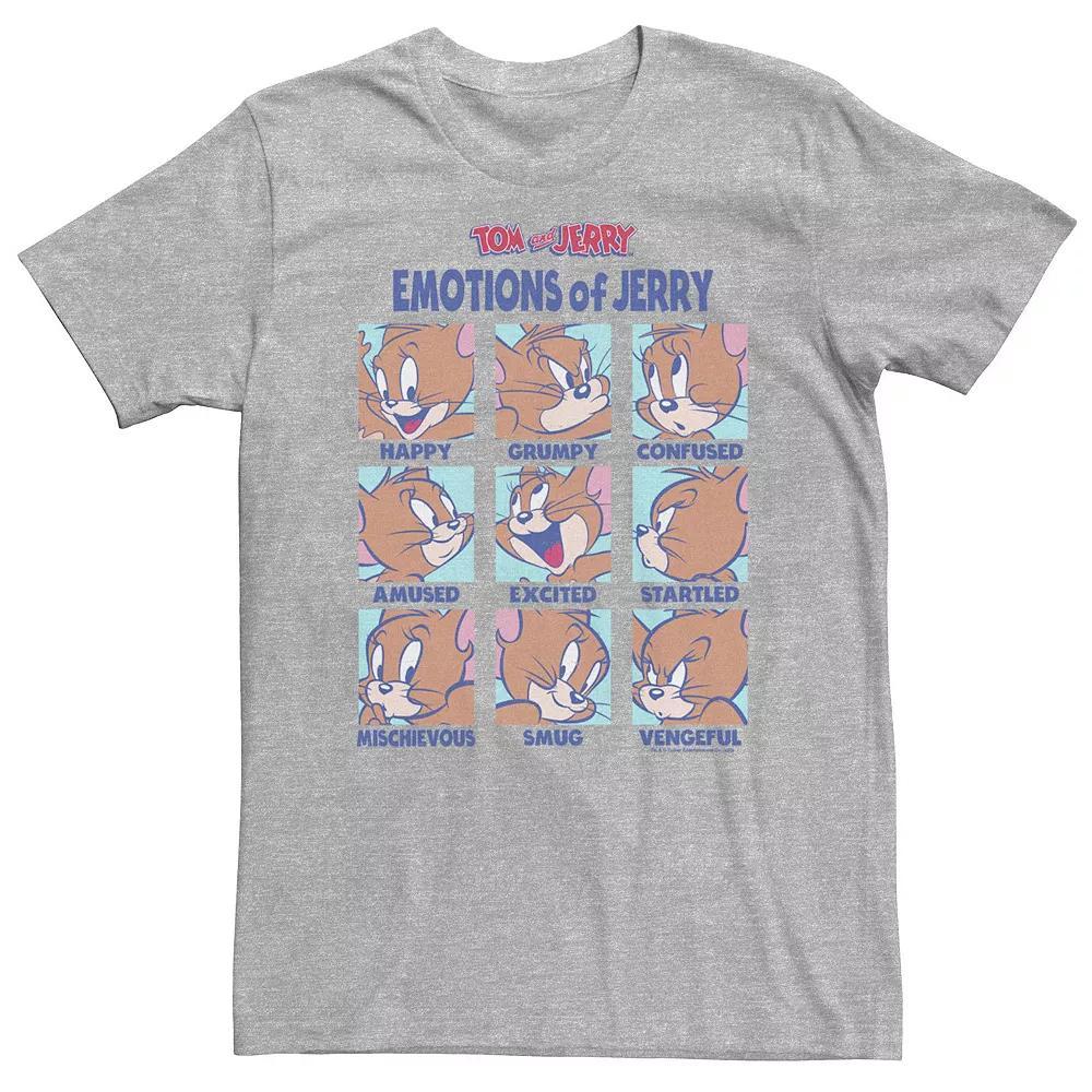 Big & Tall Tom And Jerry Emotions Of Jerry Box Up Tee, Men's,  Product Image
