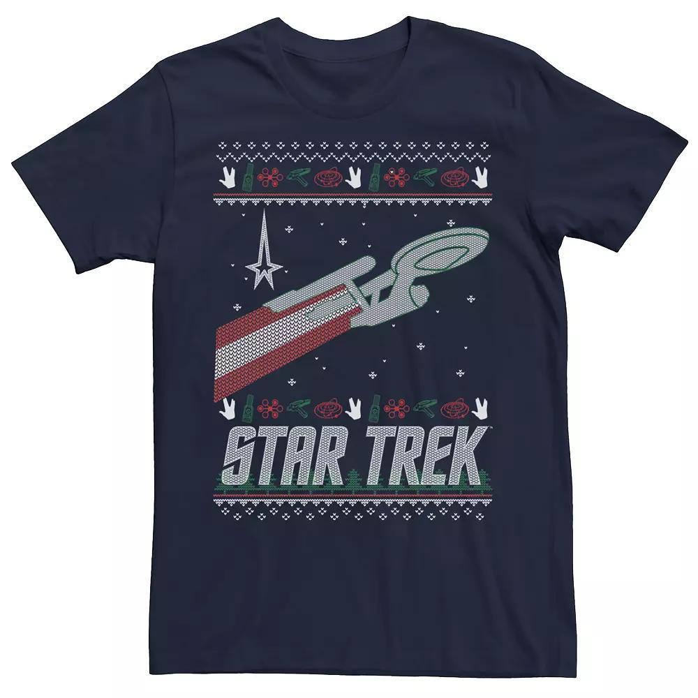 Men's Star Trek Original Series Holiday Enterprise Tee, Size: Large, Blue Product Image