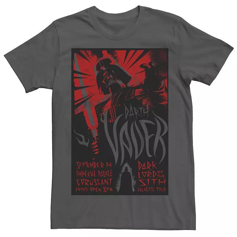 Mens Star Wars Darth Vader Dark Lord Galactic Tour Poster Tee Grey Heather Product Image