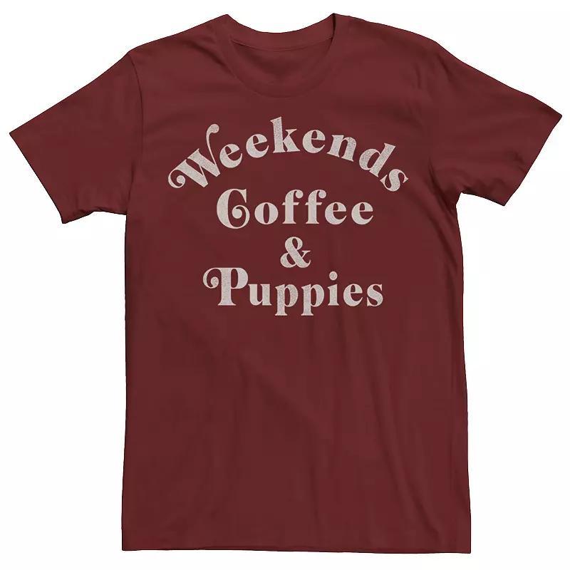 Mens Weekends Coffee And Puppies Tee Red Product Image