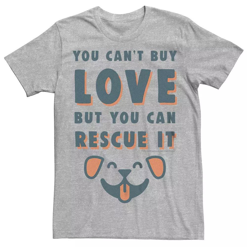 Men's A Dog's Purpose You Can Rescue Love Graphic Tee, Size: Medium, Athletic Grey Product Image