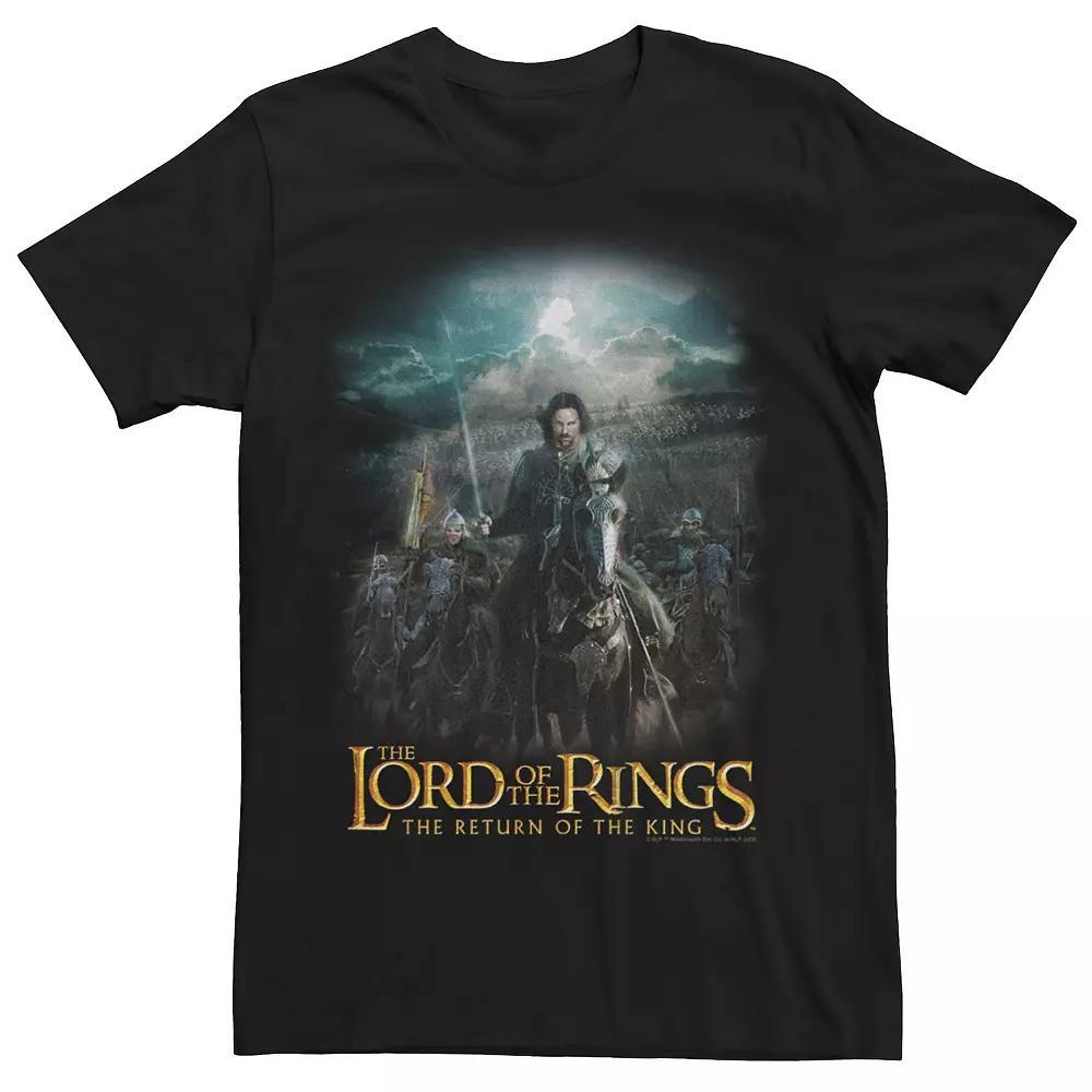 Big & Tall The Lord Of The Rings The Return Of The King Aragorn Poster Graphic Tee, Men's, Size: Large Tall, Black Product Image