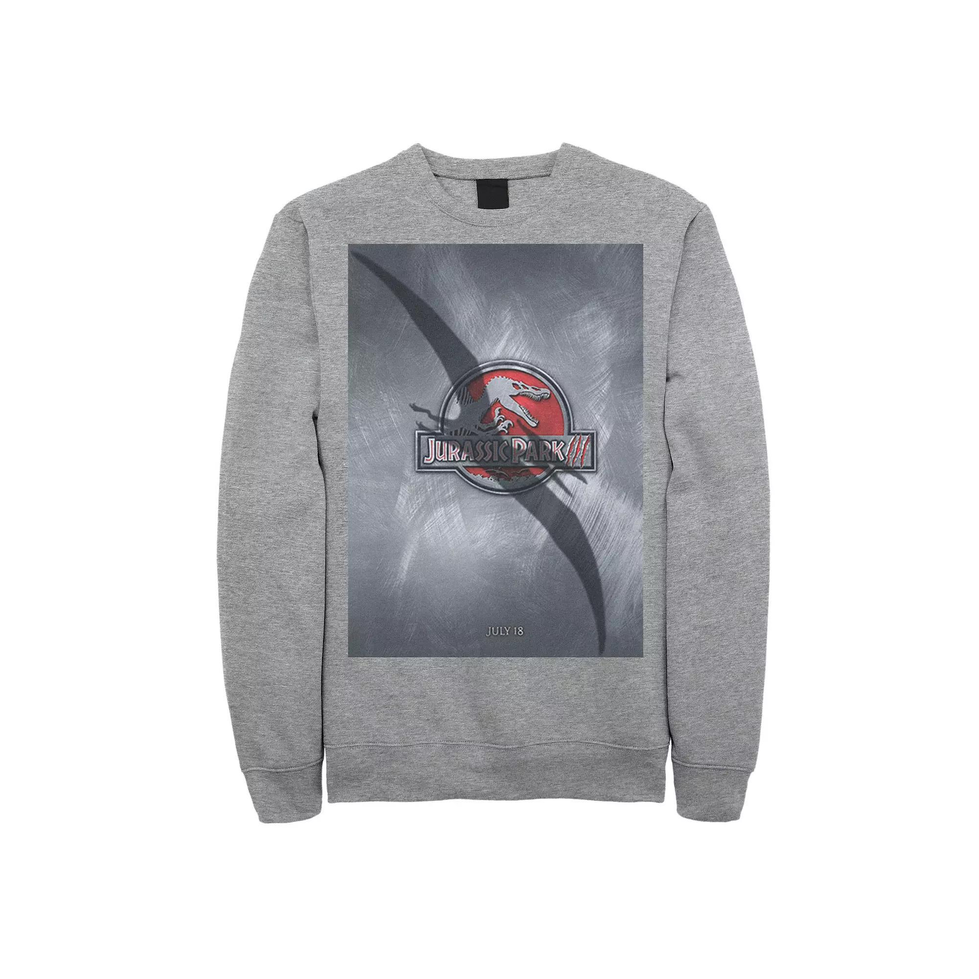 Men's Jurassic Park 3 Movie Poster Pterodactyl Sweatshirt, Size: XL, Athletic Grey Product Image