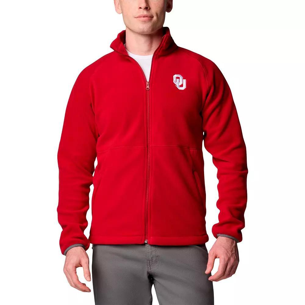 Men's Columbia Crimson Oklahoma Sooners Big & Tall Flanker IV Fleece Raglan Full-Zip Jacket,  Product Image