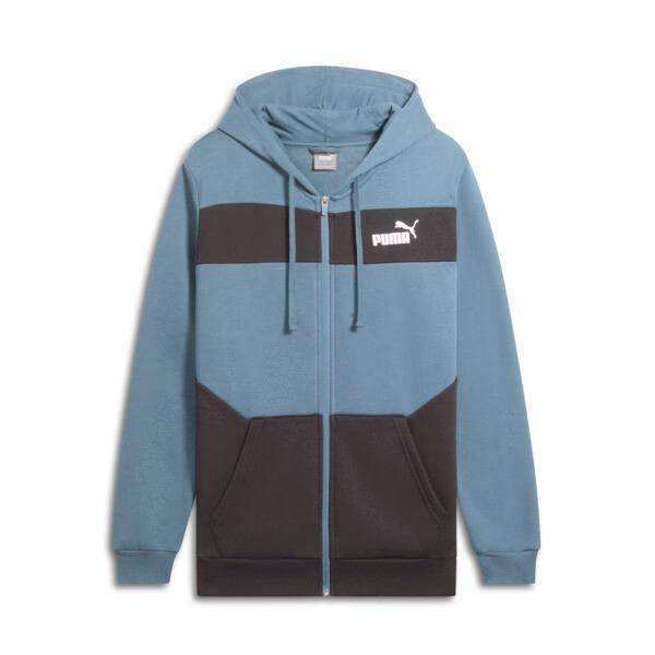 PUMA Power Mens Colorblock Hoodie in Grey Skies Product Image