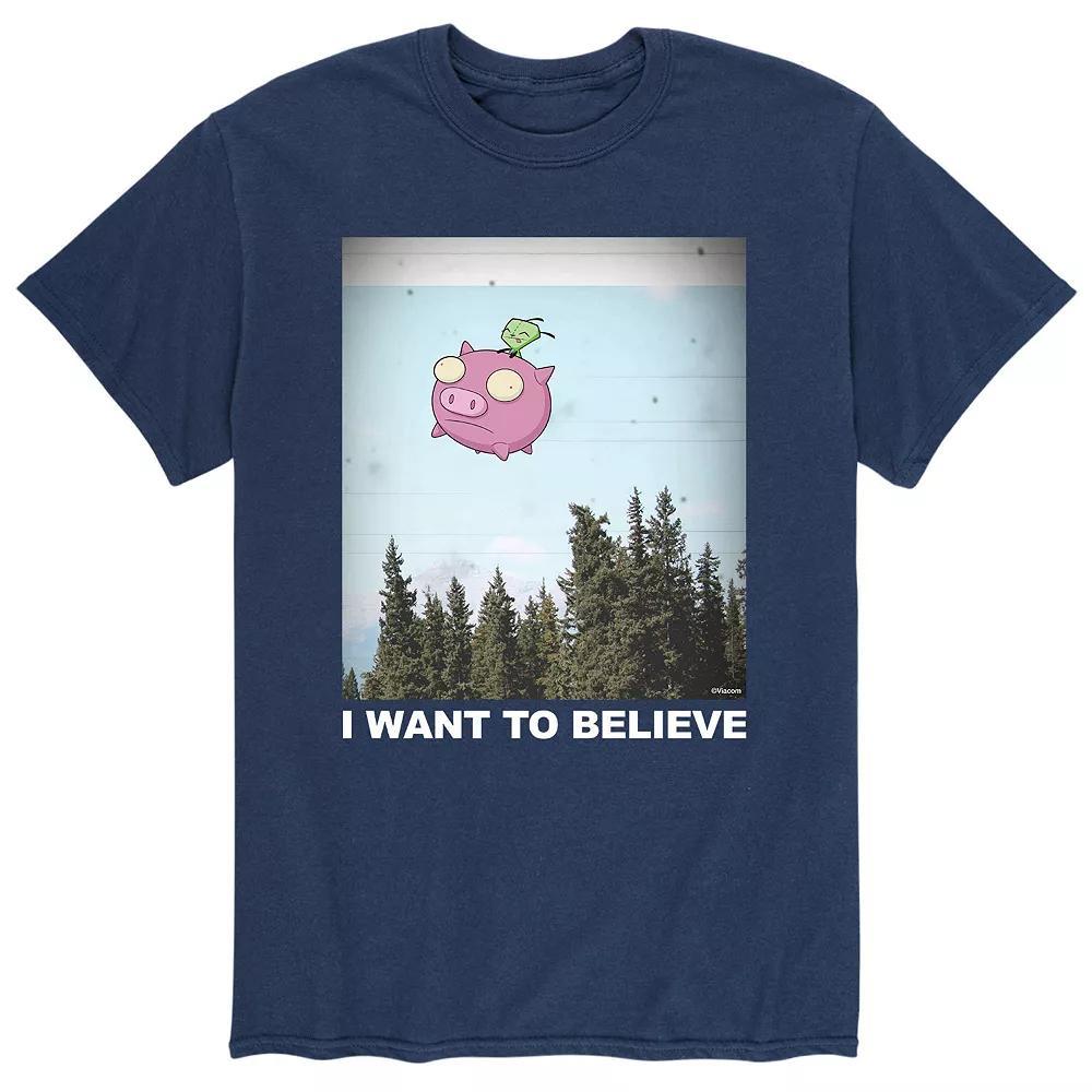 Men's Invader Zim Gir I Want To Believe Tee, Size: Large, Blue Product Image