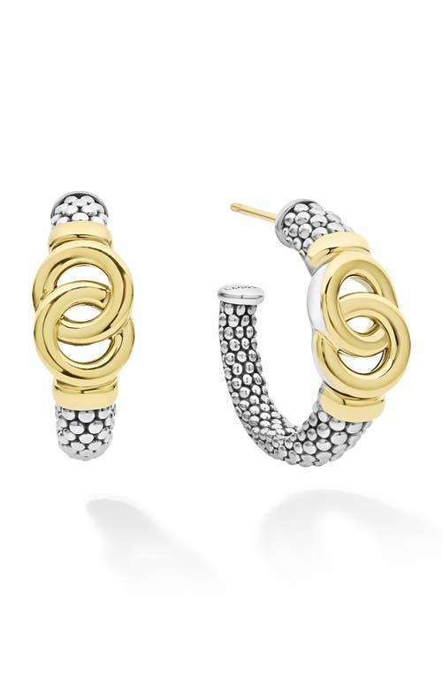 LAGOS Signature Caviar Interlocking Circle Hoop Earrings In Two-tone Product Image