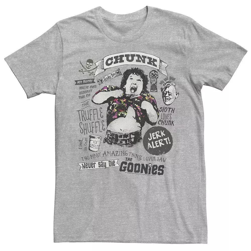 Men's The Goonies Chunk & Sloth Things Text Tee, Size: Medium, Athletic Grey Product Image