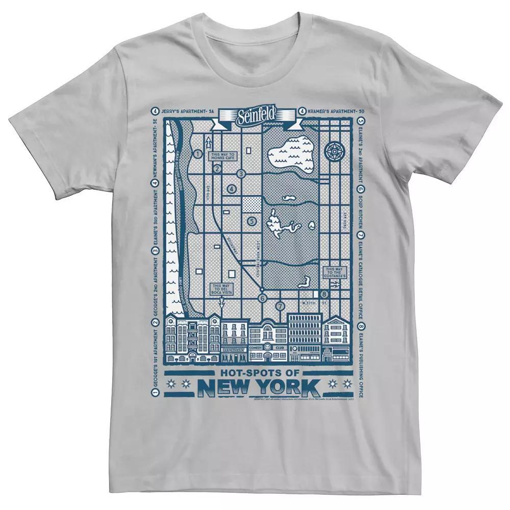Men's Seinfeld Hot Spots Of N.Y. Map Tee,  Product Image