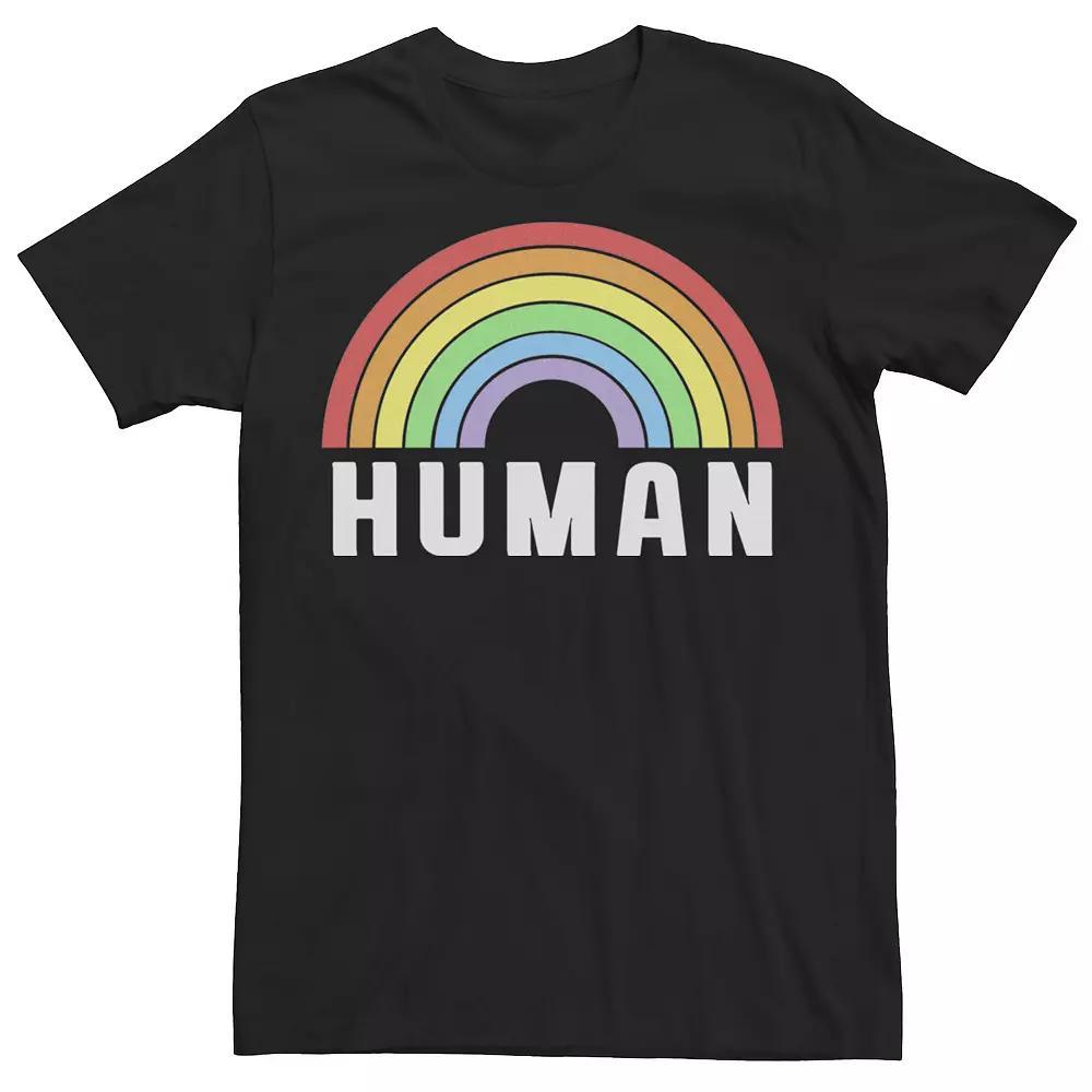 Men's Human Pride Rainbow Tee, Size: Large, Black Product Image