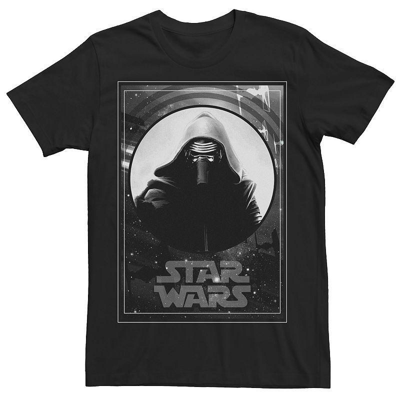 Men's Star Wars The Force Awakens Kylo Ren Grey Scale Poster Tee, Size: Large, Black Product Image