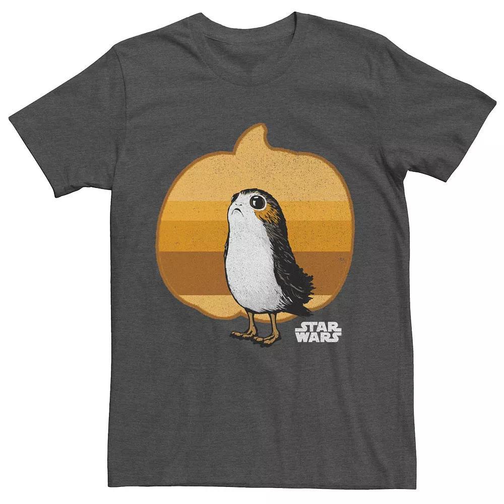 Mens Star Wars Porg Pumpkin Silhouette Tee Grey Heather Product Image