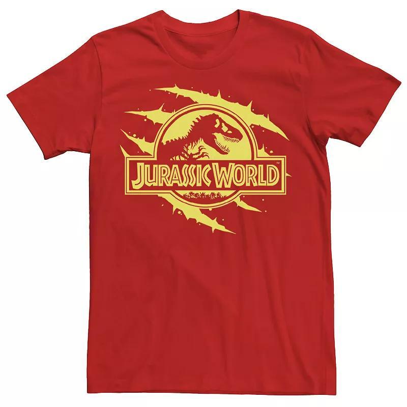 Men's Jurassic World Neon T-Rex Fossil Logo Tee, Size: Large, Red Product Image