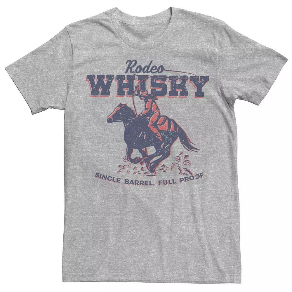 Men's Rodeo Whisky Single Barrel Full Proof Cowboy Graphic Tee, Size: Small, Athletic Grey Product Image