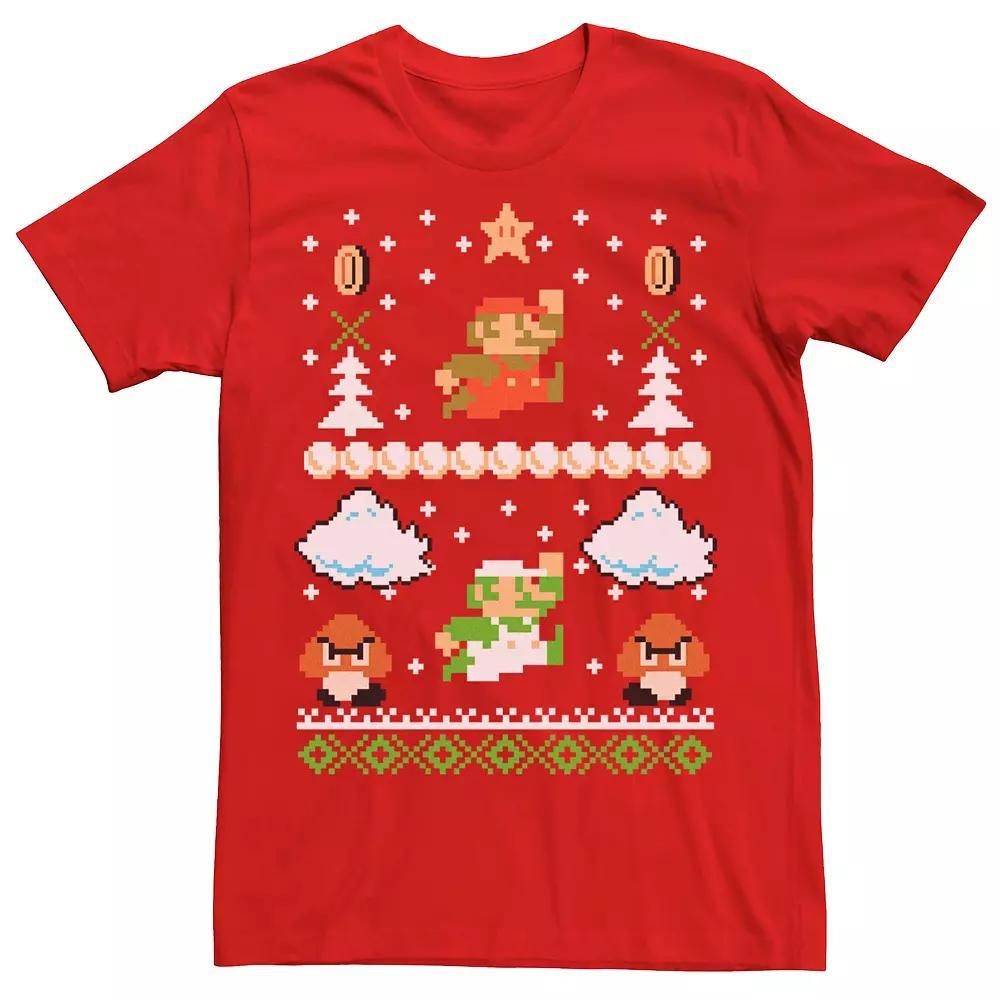 Men's Nintendo Super Mario Mario Goomba Ugly Christmas Sweater Tee,  Product Image