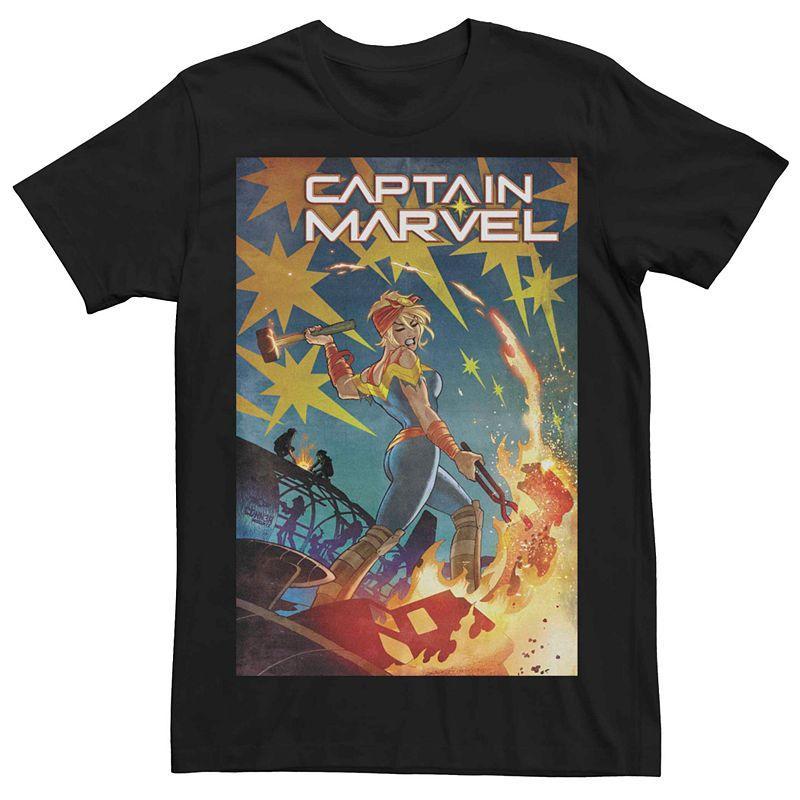 Mens Captain Marvel Vintage Graphic Tee Product Image