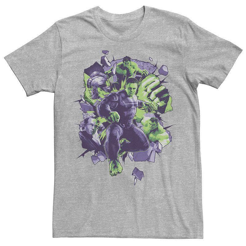 Men's Marvel Avengers: Endgame The Hulk Mashup Graphic Tee, Size: 3XL, Athletic Grey Product Image