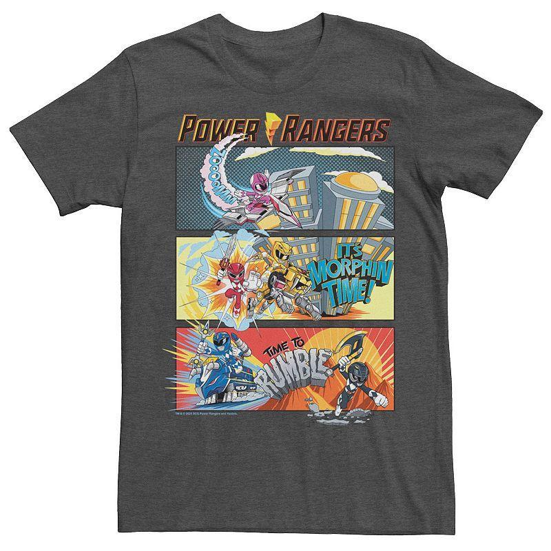 Men's Power Rangers Comic Action Panels Tee, Size: Medium, Grey Heather Product Image