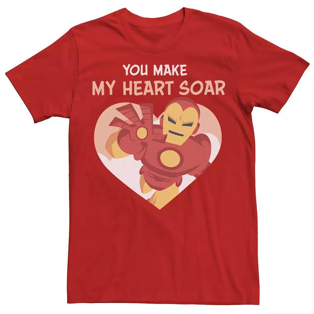 Men's Marvel Iron Man You Make My Heart Soar Valentine Card Tee,  Product Image